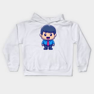 Fatty Male Employee Cartoon Kids Hoodie